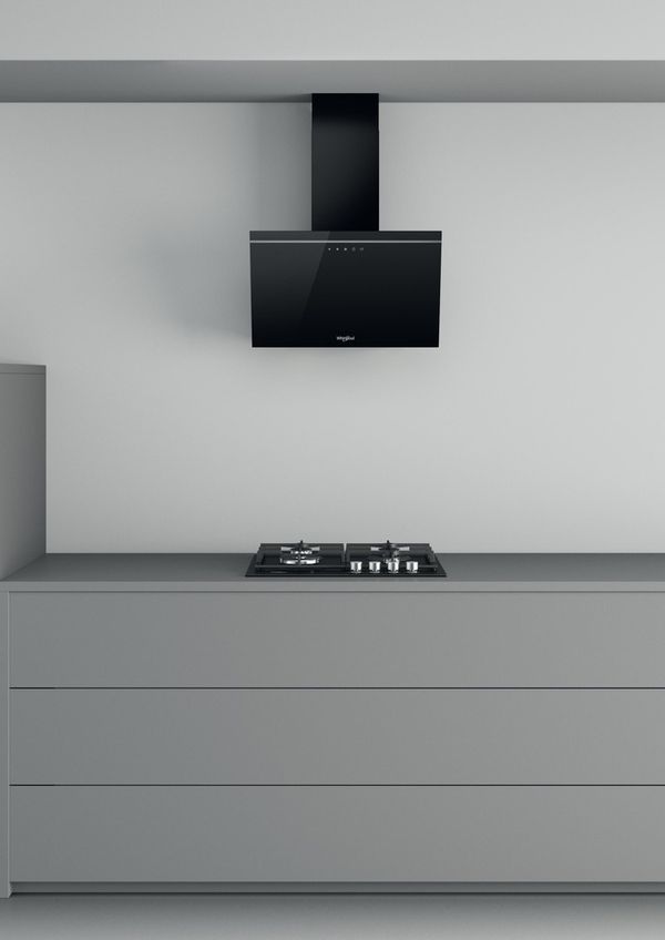 Whirlpool Hotte Encastrable AKR 62F LT K Noir Pose-libre Electronique Lifestyle frontal
