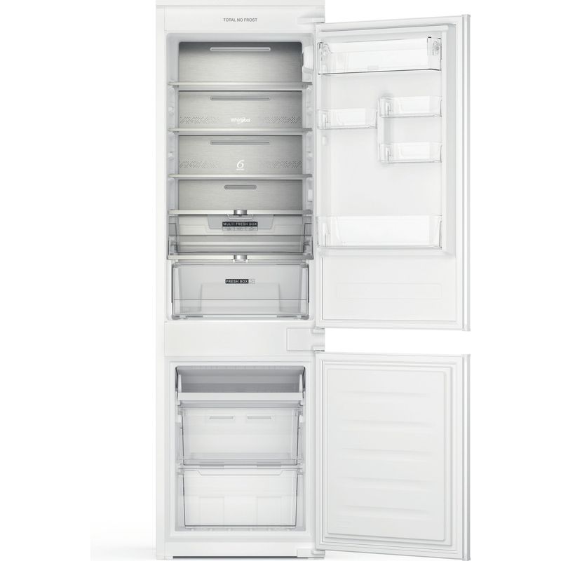 Whirlpool Combiné réfrigérateur congélateur Encastrable WHC18 T141 Blanc 2 portes Frontal open