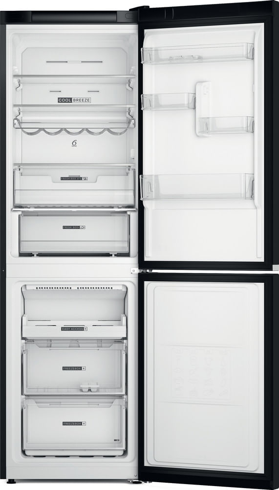 Whirlpool-Combine-refrigerateur-congelateur-Pose-libre-W7X-82O-K-Noir-2-portes-Frontal-open