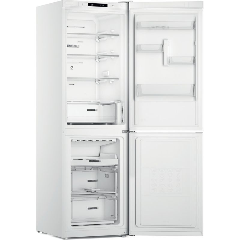 Whirlpool-Combine-refrigerateur-congelateur-Pose-libre-W7X-82I-W-Blanc-2-portes-Perspective-open