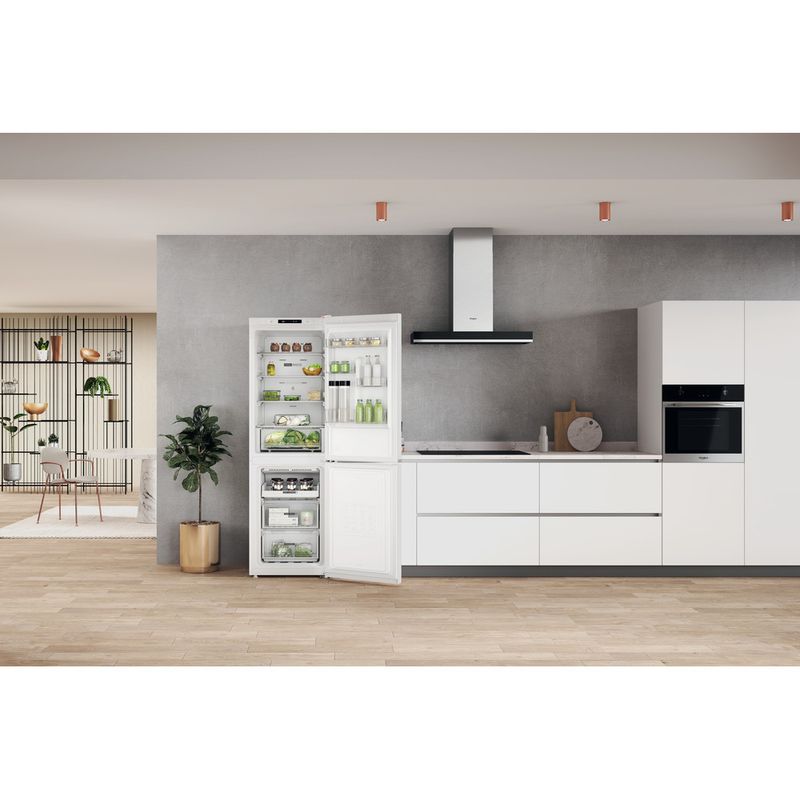Whirlpool-Combine-refrigerateur-congelateur-Pose-libre-W7X-82I-W-Blanc-2-portes-Lifestyle-frontal-open