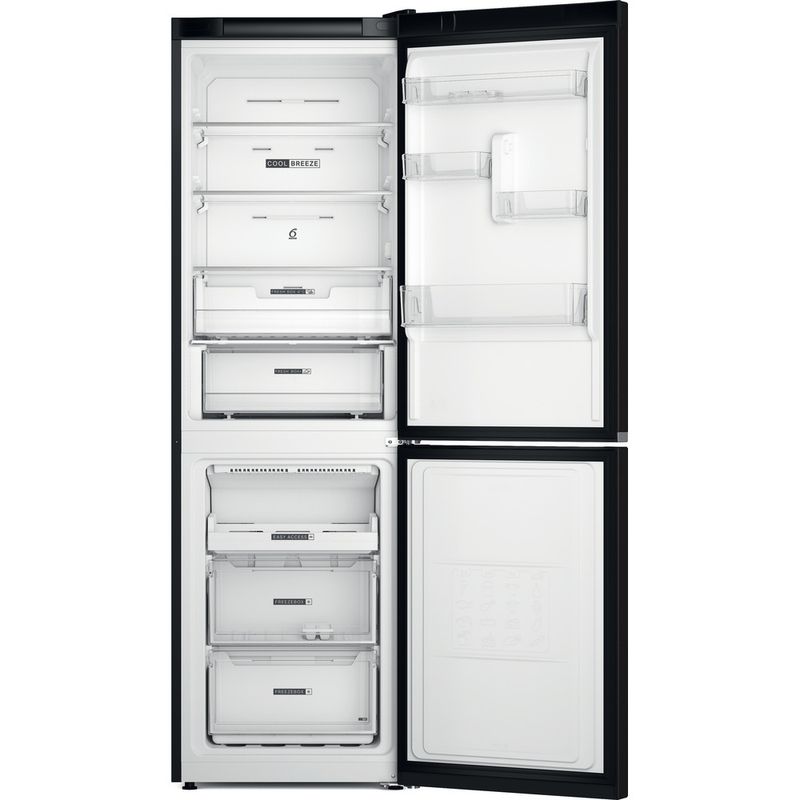 Whirlpool Combiné réfrigérateur congélateur Pose-libre W7X 83T KS Noir/Inox 2 portes Frontal open