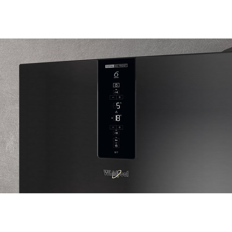 Whirlpool Combiné réfrigérateur congélateur Pose-libre W7X 83T KS Noir/Inox 2 portes Control panel