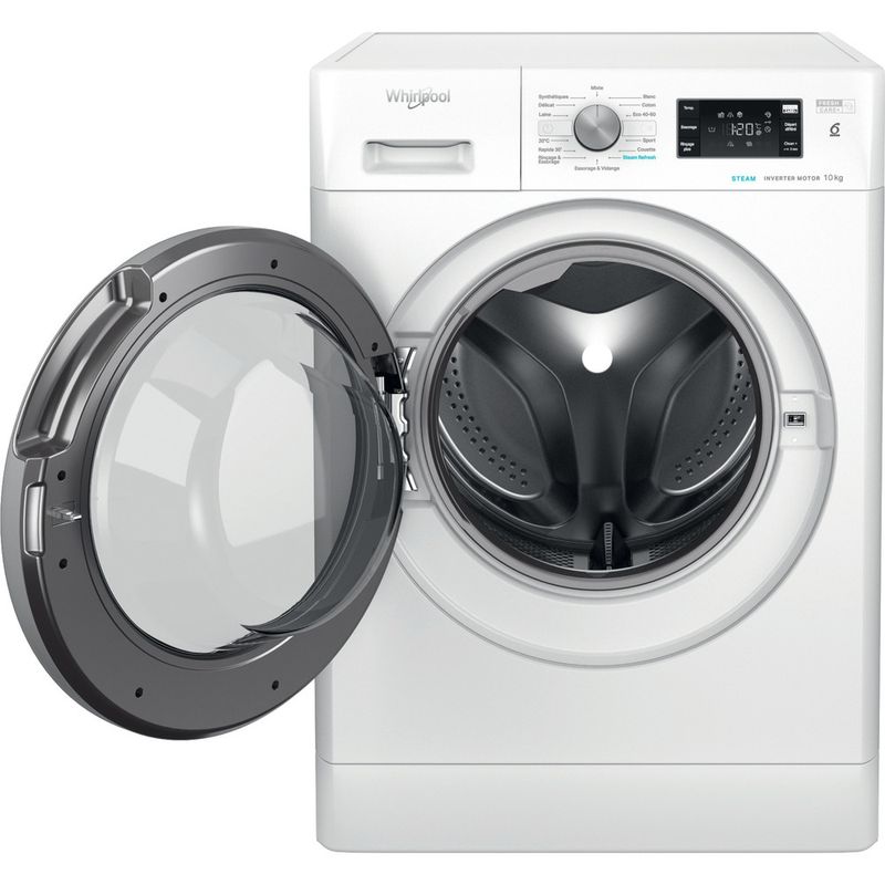 Whirlpool-Lave-linge-Pose-libre-FFBD-10469-BSV-FR-Blanc-Lave-linge-frontal-A-Frontal-open