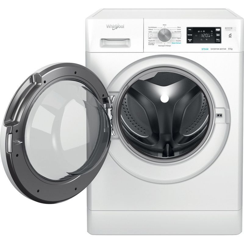 Whirlpool-Lave-linge-Pose-libre-FFBU-8248-V-FR-Blanc-Lave-linge-frontal-C-Frontal-open
