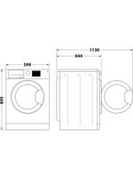 Whirlpool Lave-linge Pose-libre W8 W946WR FR Blanc Lave-linge frontal A Technical drawing