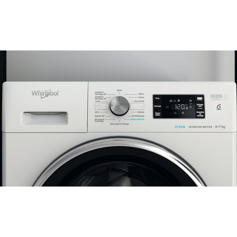 Whirlpool-Lavante-sechante-Pose-libre-FFWDB-976258-BCV-FR-Blanc-Lave-linge-frontal-Control-panel