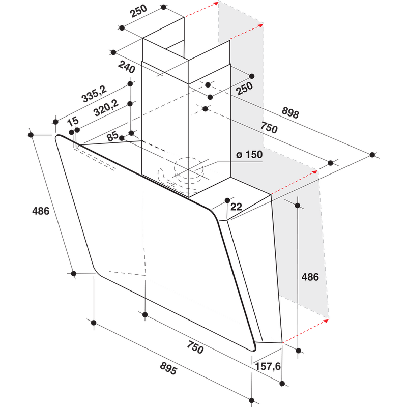 Whirlpool-Hotte-Encastrable-WHVS-93F-LT-BSS-1-Noir-Mural-Electronique-Technical-drawing