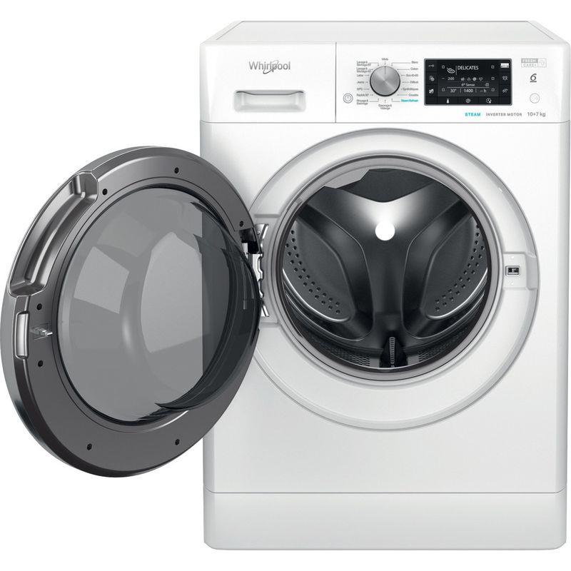 Whirlpool-Lavante-sechante-Pose-libre-FFWDD-1074269-BCV-FR-Blanc-Lave-linge-frontal-Frontal-open