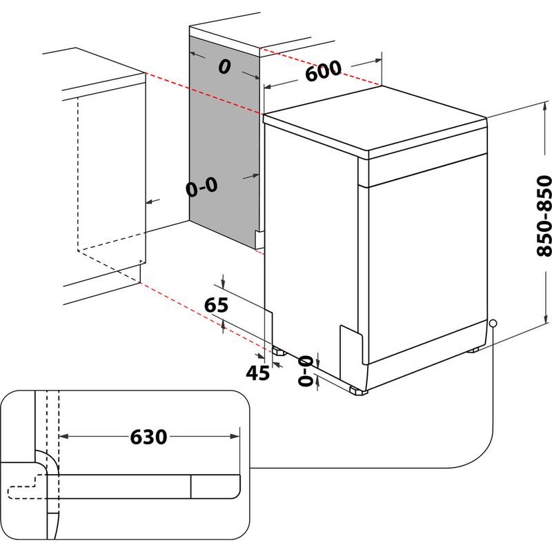 Whirlpool-Lave-vaisselle-Pose-libre-W7F-HS31-S-Pose-libre-D-Technical-drawing