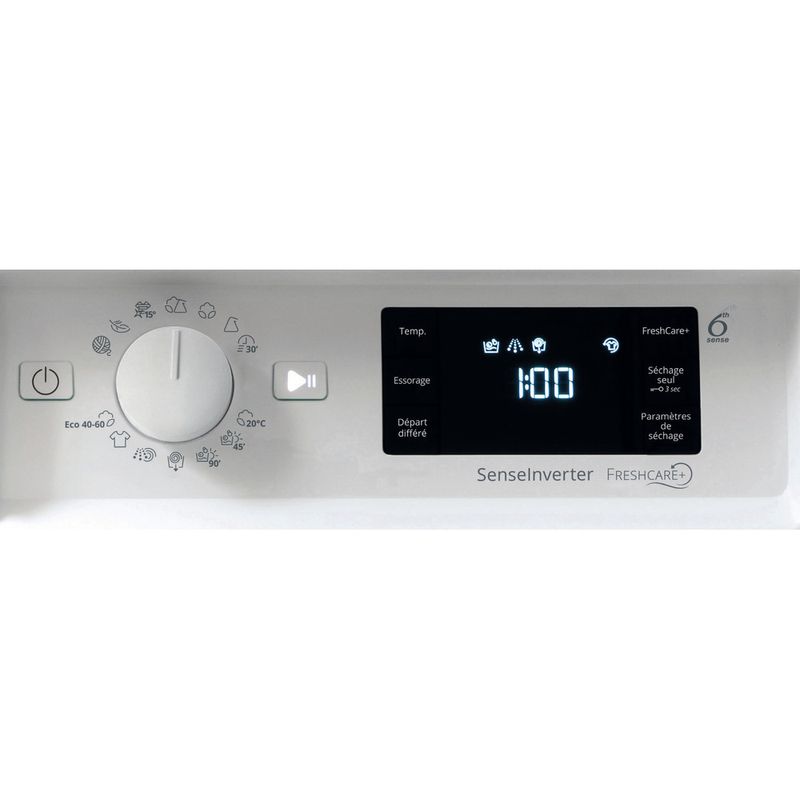 Whirlpool-Lavante-sechante-Encastrable-BI-WDWG-961485-FR-Blanc-Lave-linge-frontal-Control-panel