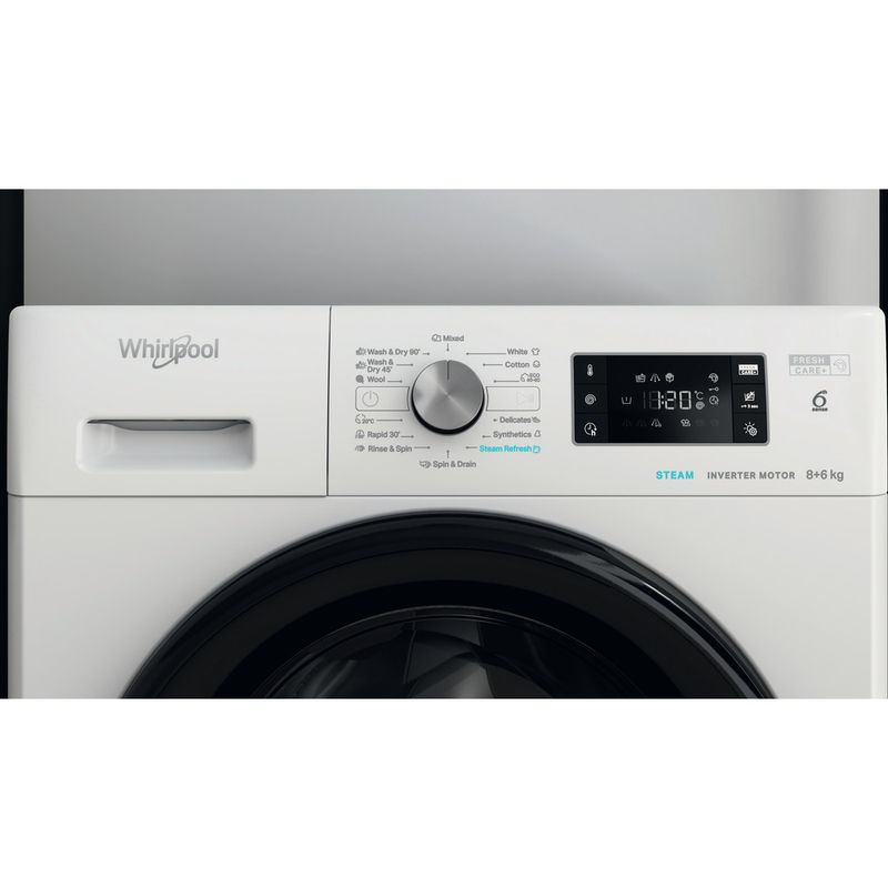 Whirlpool-Lavante-sechante-Pose-libre-FFWDB-864349-BV-EE-Blanc-Lave-linge-frontal-Lifestyle-control-panel