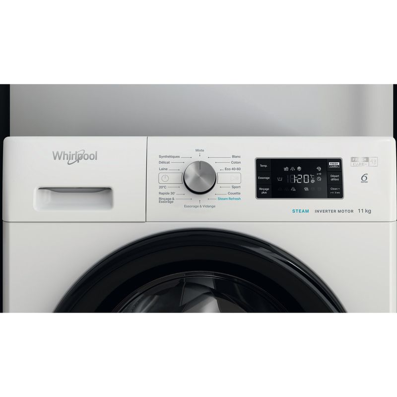 Whirlpool-Lave-linge-Pose-libre-FFBB11469BVFR-Blanc-Lave-linge-frontal-A-Control-panel