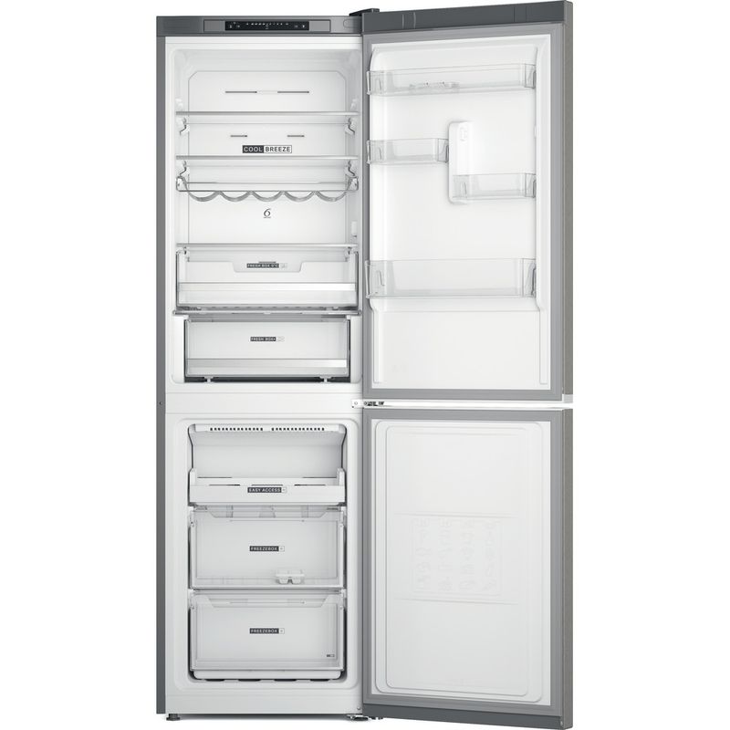 Whirlpool Combiné réfrigérateur congélateur Pose-libre W7X 83A OX Optic Inox 2 portes Frontal open