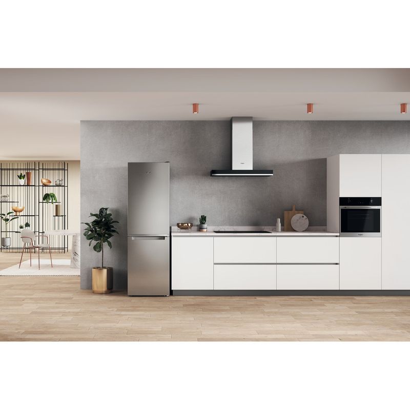 Whirlpool Combiné réfrigérateur congélateur Pose-libre W7X 83A OX Optic Inox 2 portes Lifestyle frontal