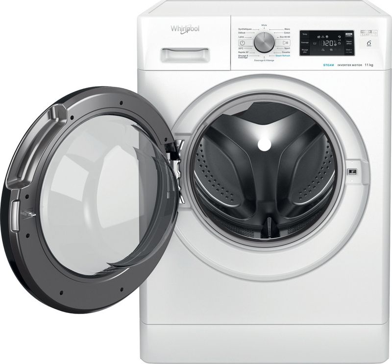 Whirlpool Lave-linge Pose-libre FFBD11469BVFR Blanc Lave-linge frontal A Frontal open