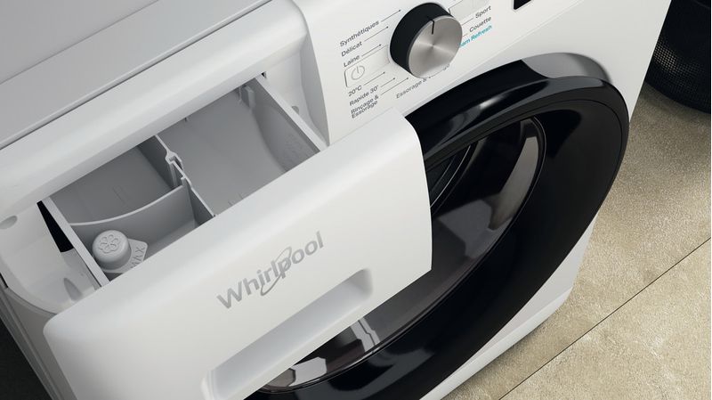 Whirlpool Lave-linge Pose-libre FFBD11469BVFR Blanc Lave-linge frontal A Drawer