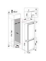 Whirlpool Combiné réfrigérateur congélateur Encastrable WHC18 T132 FR Blanc 2 portes Technical drawing