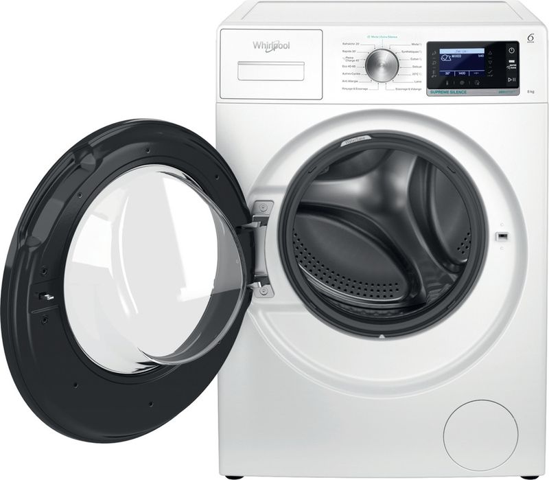 Whirlpool-Lave-linge-Pose-libre-W7X-89E-SILENCE-FR-Blanc-Lave-linge-frontal-A-Frontal-open