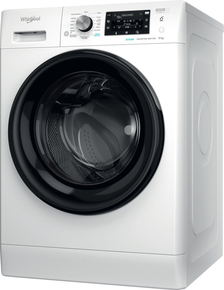 Whirlpool Lave-linge Pose-libre FFDB 9489 BV FR Blanc Lave-linge frontal A Perspective