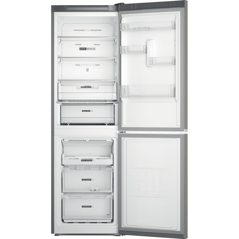 Whirlpool-Combine-refrigerateur-congelateur-Pose-libre-W7X-82O-OX-Optic-Inox-2-portes-Frontal-open