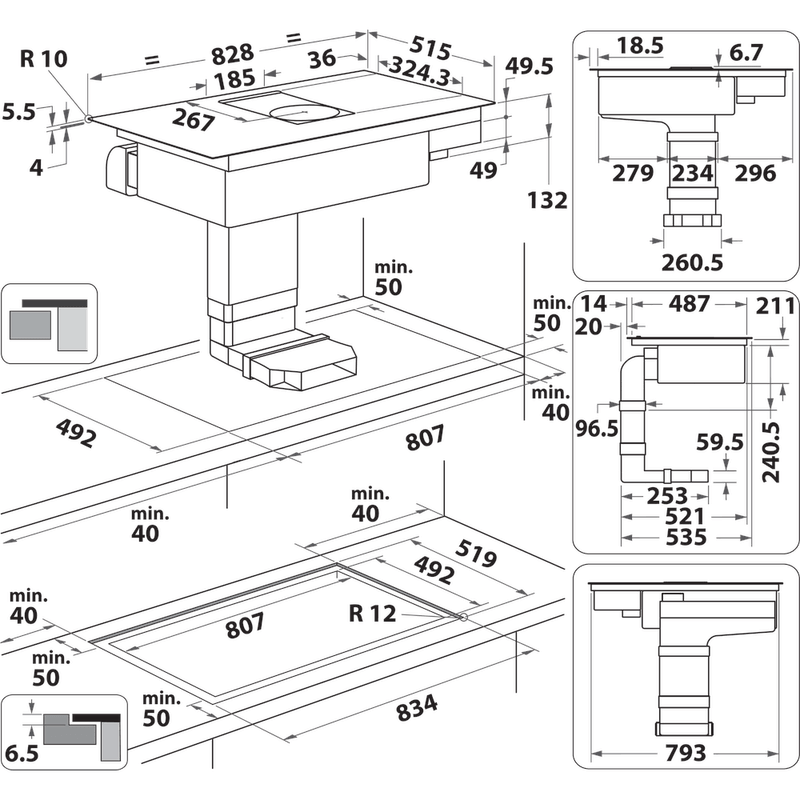 Whirlpool-Venting-cooktop-WVH-92-K-F-KIT-1-Noir-Technical-drawing