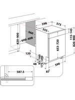 Whirlpool Lave-vaisselle Encastrable WD0B D851A X Semi-intégré B Technical drawing