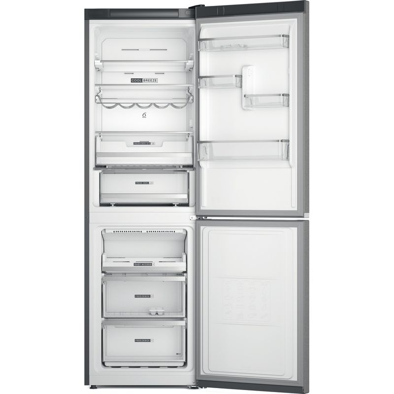 Whirlpool Combiné réfrigérateur congélateur Pose-libre W7X 83T MX Miroir/Inox 2 portes Frontal open