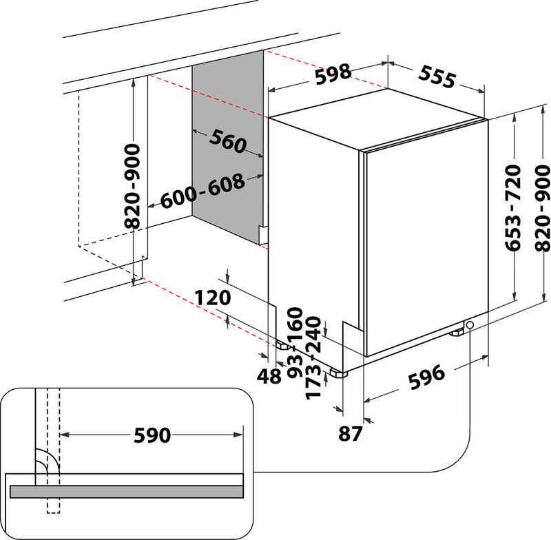 Whirlpool-Lave-vaisselle-Encastrable-W3I-D734-S-Tout-integrable-D-Technical-drawing