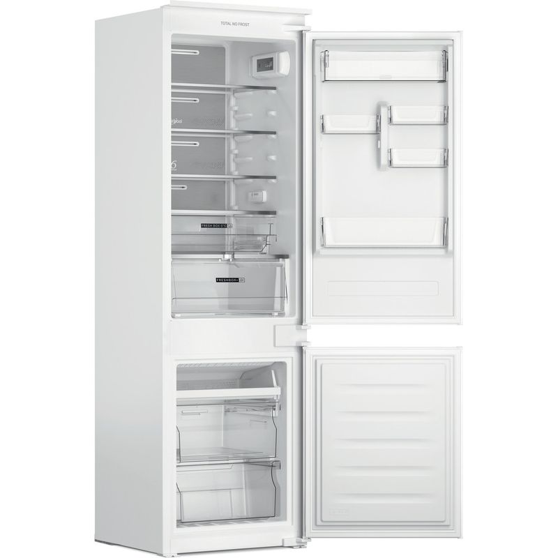 Whirlpool Combiné réfrigérateur congélateur Encastrable WHC18 T132 FR Blanc 2 portes Perspective open