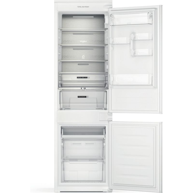 Whirlpool Combiné réfrigérateur congélateur Encastrable WHC18 T132 FR Blanc 2 portes Frontal open