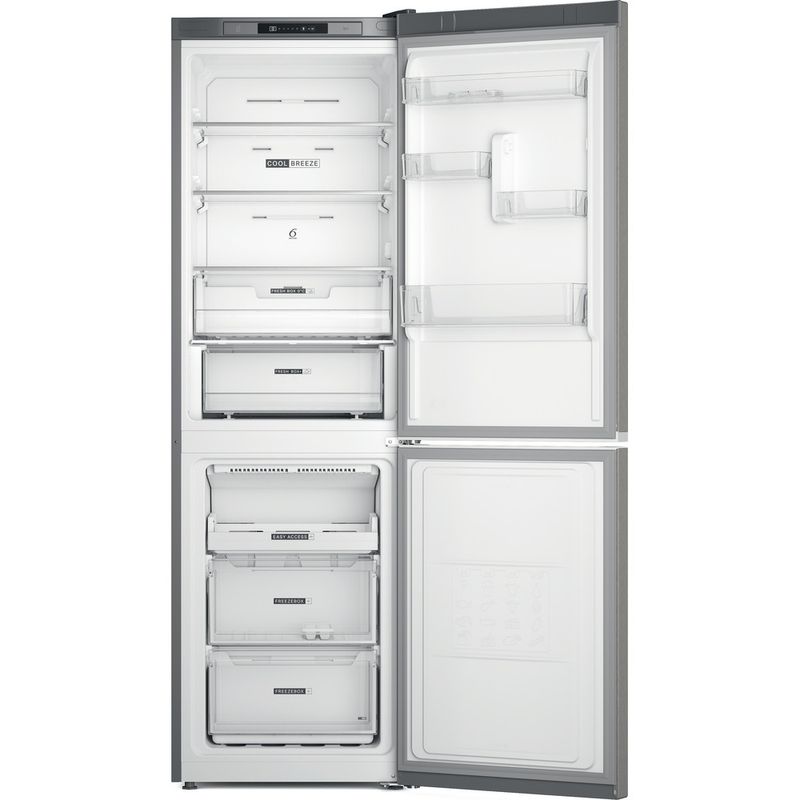 Whirlpool-Combine-refrigerateur-congelateur-Pose-libre-W7X-82I-OX-Optic-Inox-2-portes-Frontal-open