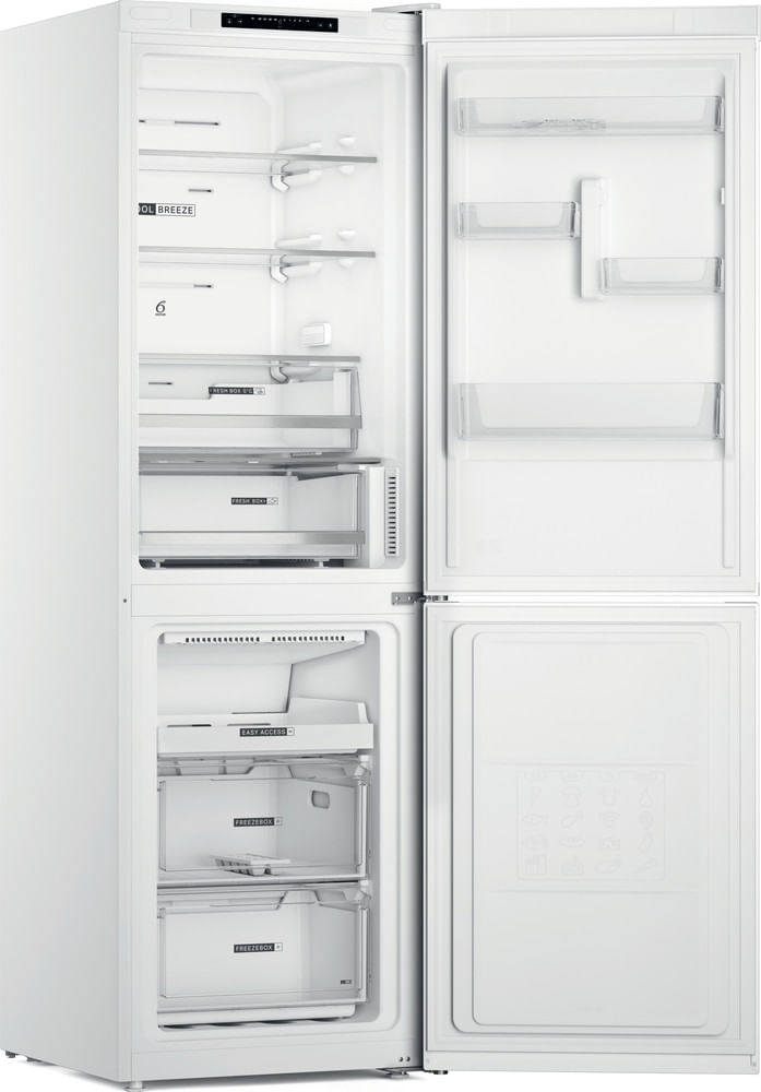 Whirlpool-Combine-refrigerateur-congelateur-Pose-libre-W7X-83A-W-Blanc-2-portes-Perspective-open