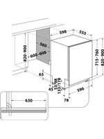 Whirlpool-Lave-vaisselle-Encastrable-WH8IPB14AM6L0-Tout-integrable-B-Technical-drawing