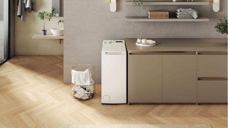 Whirlpool Lave-linge Pose-libre TDLR55140SFR Blanc Lave-linge top C Lifestyle frontal