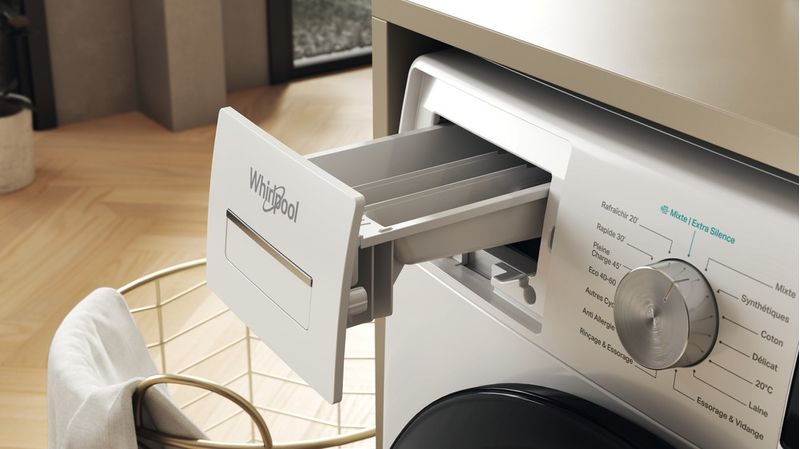 Whirlpool Lave-linge Pose-libre W6 98 SILENCE FR Blanc Lave-linge frontal A Drawer