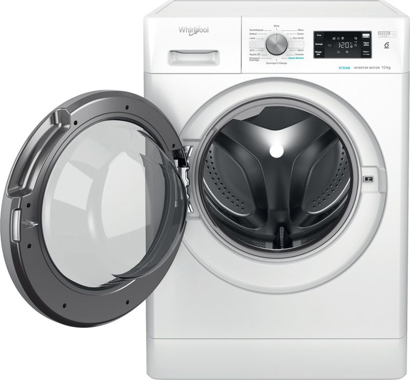 Whirlpool-Lave-linge-Pose-libre-FFBR-10489-BSV-FR-Blanc-Lave-linge-frontal-A-Frontal-open