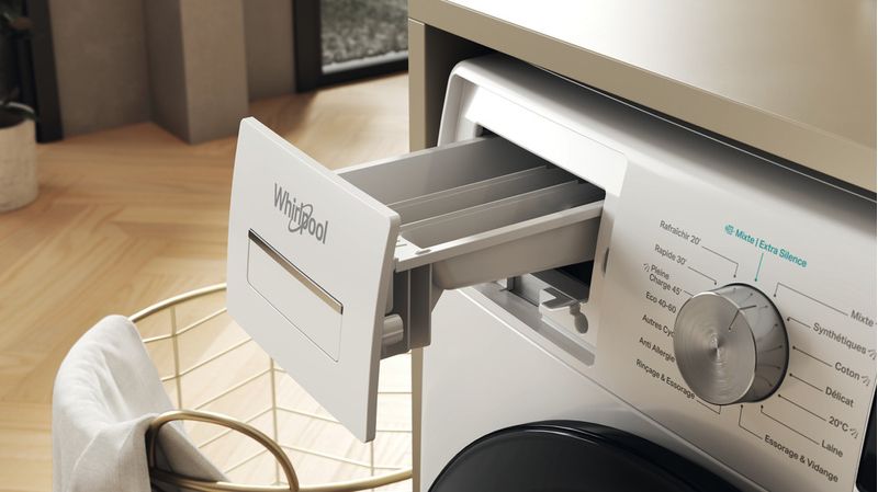 Whirlpool Lave-linge Pose-libre W7X 89R SILENCE FR Blanc Lave-linge frontal A Drawer