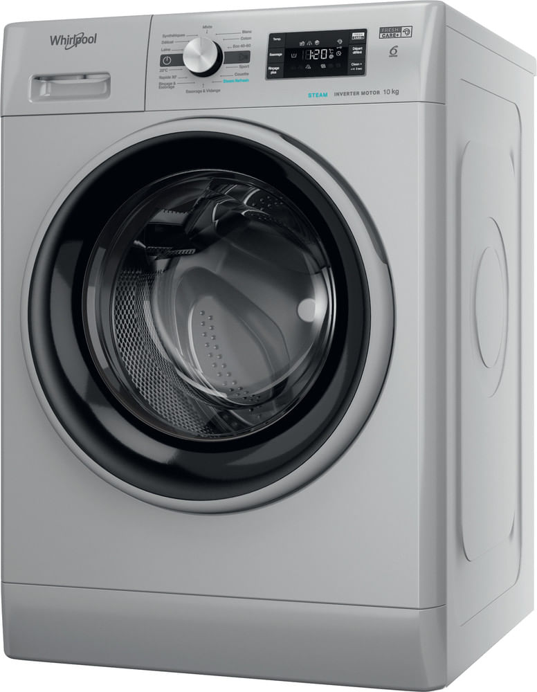 Whirlpool-Lave-linge-Pose-libre-FFBP-10489-SBSV-FR-Argent-Lave-linge-frontal-A-Perspective