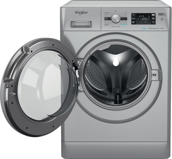 Whirlpool Lave-linge Pose-libre FFBP 10489 SBSV FR Argent Lave-linge frontal A Frontal open