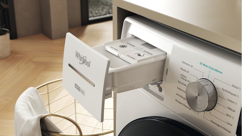 Whirlpool Lave-linge Pose-libre W8 99AD SILENCE FR Blanc Lave-linge frontal A Drawer