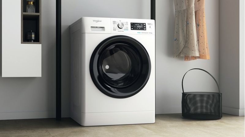 Whirlpool-Lavante-sechante-Pose-libre-PFFWDB-864349-BV-FR-Blanc-Lave-linge-frontal-Lifestyle-perspective