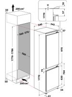 Whirlpool-Combine-refrigerateur-congelateur-Encastrable-WHC18D071A1-FR-Blanc-2-portes-Technical-drawing