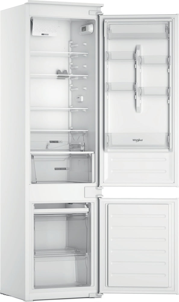 Whirlpool Combiné réfrigérateur congélateur Encastrable WHC20D011B1 FR Blanc 2 portes Perspective open
