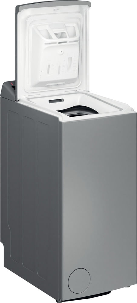 Whirlpool Lave-linge Pose-libre TDLRS 6261 FR Argent Lave-linge top A Perspective open