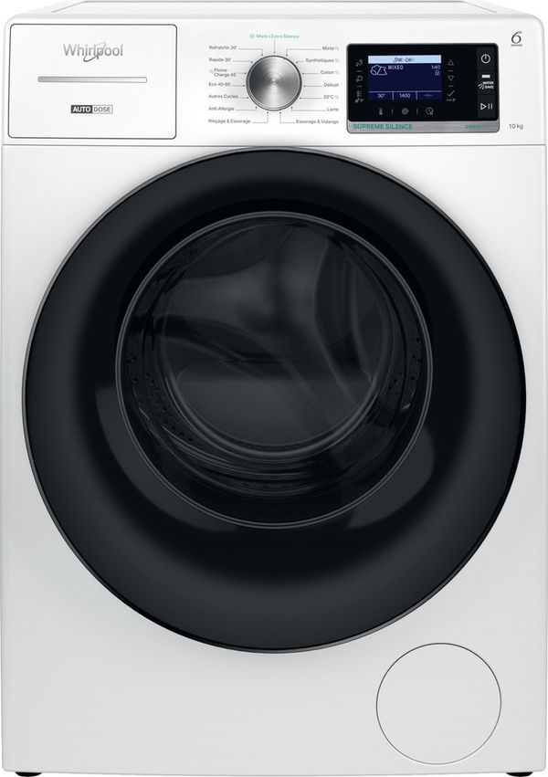 Whirlpool Lave-linge Pose-libre W8 09ADB SILENCE FR Blanc Lave-linge frontal A Frontal