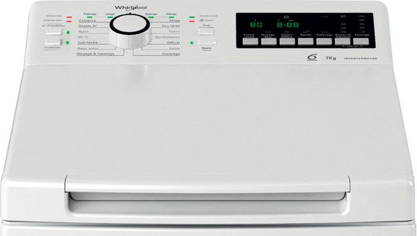 Whirlpool Lave-linge Pose-libre TDLR7251BFR Blanc Lave-linge top B Control panel