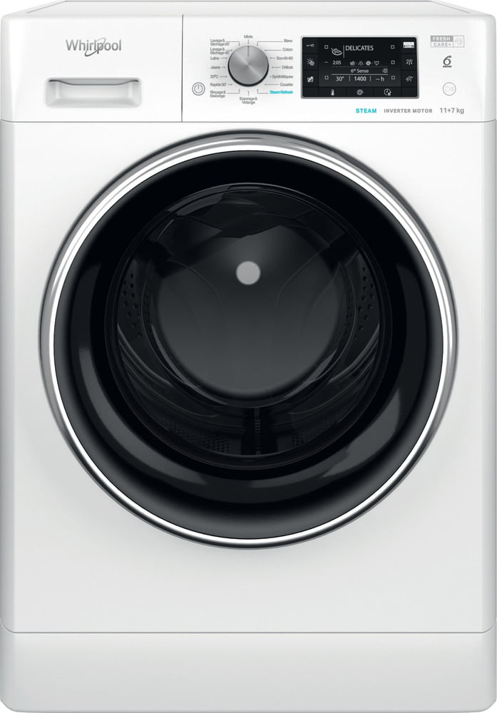 Whirlpool-Lavante-sechante-Pose-libre-FFWDD-1176258-BCV-FR-Blanc-Lave-linge-frontal-Frontal