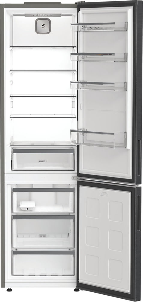 Whirlpool Combiné réfrigérateur congélateur Pose-libre WHK 25404 XBR5E Noir 2 portes Frontal open