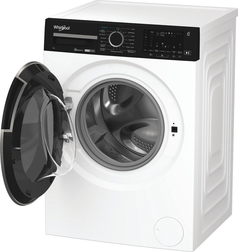Whirlpool-Lave-linge-Pose-libre-WPMB-911W-ADS-FR-Blanc-Lave-linge-frontal-A-Perspective-open